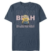 Men's Despicable Me Minion Blah Mood Graphic Tee Navy Blue Heather 5X Large